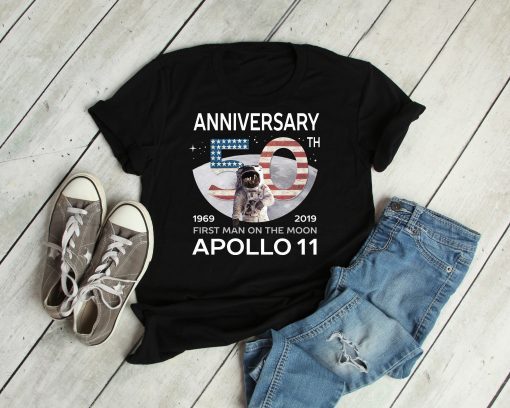 First Moon Landing Shirt 50th Anniversary Apollo 11 50th Anniversary First Man On The Moon 1969 2019 Lunar Mission Astronomy Science Gift