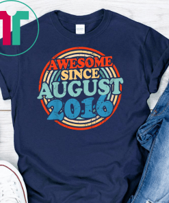 Kids Awesome since August 2016 T-Shirt Vintage 3rd Birthday gift