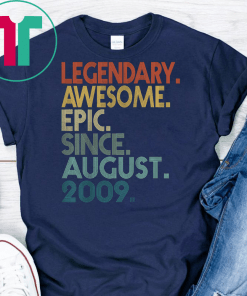 Kids Legendary Awesome Epic Since August 2009 10th Birthday Gift