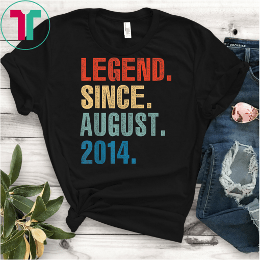 Legend Since August 2014 5th Birthday 5 Years Old Shirt Gifts