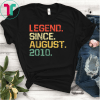 Legend Since August T-Shirt- 9 years old Gifts Shirts