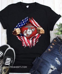 Marine corps inside american flag t-shirt