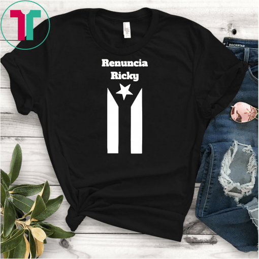 Renuncia Ricky camisa con bandera negra, boricua Unisex Gift T-Shirt