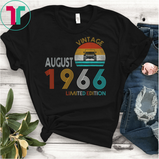 Retro Classic Vintage Jeeps August 1966 53th Birthday Jeeps T-Shirts