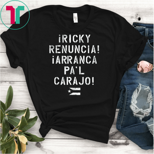 Ricky Renuncia Bandera Negra Puerto Rico Top T-Shirt Boricua, Resiste Gift T-Shirt