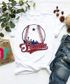 Seattle-Washington Baseball Skyline Silhouette Shirt
