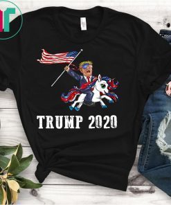 Trump 2020 Aviators Riding American Flag Unicorn Gift T-Shirt