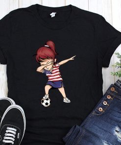 US football dabbing soccer girl USA jersey shirt