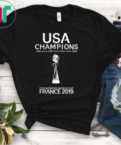 USA Champions 4 Stars Fifa Women's World Cup France 2019 T-Shirt