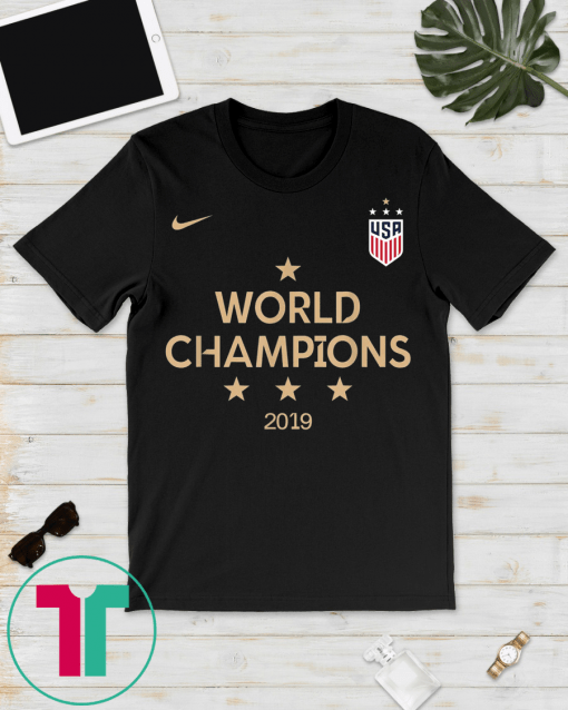 USA Women Soccer World Champions 2019 4 stars Golden cup Gift Tee Shirt