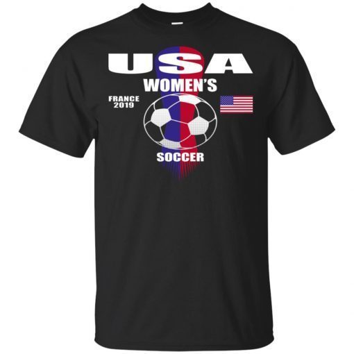 Usa Women’s France 2019 Soccer American Flag T-Shirt