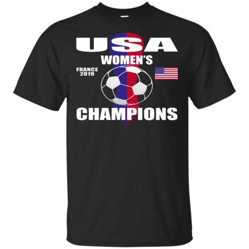 Usa Women’s France 2019 Soccer American Flag Tee Shirt