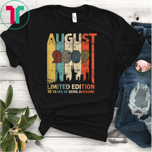 Vintage August 2009 Shirt 10 Year Old Tee 2009 Birthday Gift T-Shirt