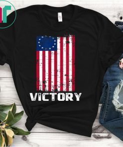 Womens Victory 1776 Patriotic Betsy Ross American USA Flag 13 Stars T-Shirt