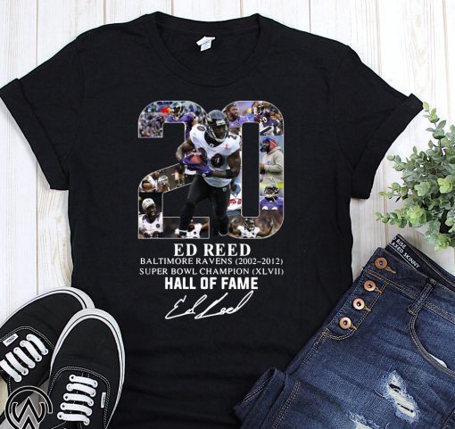 20 ed reed baltimore ravens hall of fame signature shirt