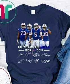 60 years of bills 1959 2019 signatures t-shirt