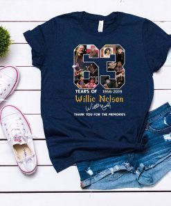 63 Years Of Willie Nelson 1956-2019 Thank You For The Memories T-Shirt