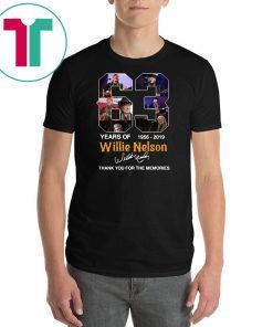 63 years of willie nelson 1986-2019 signature thank you for the memories shirt