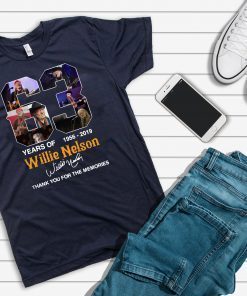 63 years of willie nelson 1986-2019 signature thank you for the memories shirt