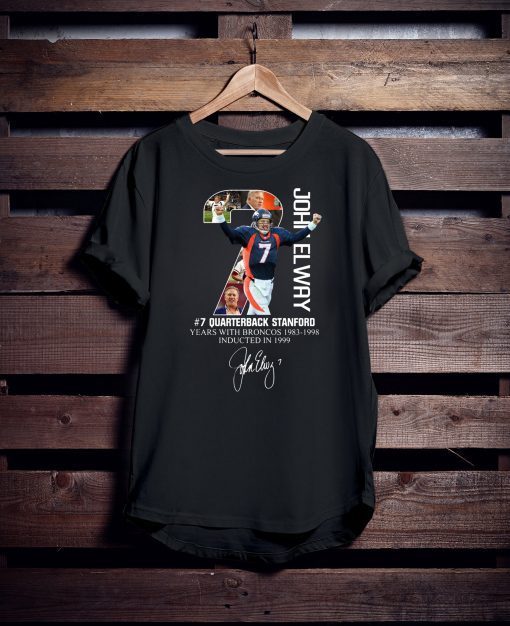 7 john elway quarterback stanford years with broncos signature shirt