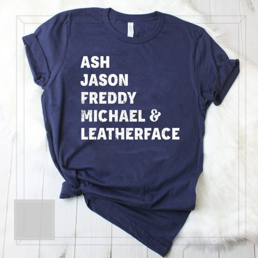 80s Horror Legends Ash Jason Freddy Michael Leatherface Halloween Shirt