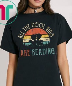 Vintage All The Cool Kids Are Reading Book Reto Sunset Shirt