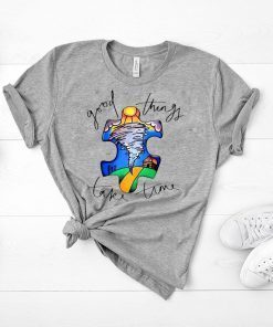 Autism awareness autism puzzle good things take time shirt