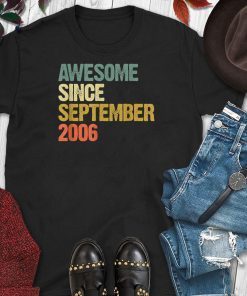 Awesome Since September 2006 13 Years Old 13rd Birthday Gift T-Shirt