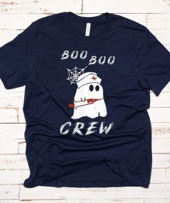 Boo Boo Crew Nurse Ghost Funny Halloween Costume Gift T-Shirt