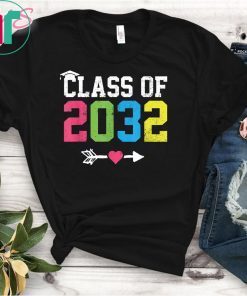 Class Of 2032 Grow With Me Graduation First Day Of School T-Shirt