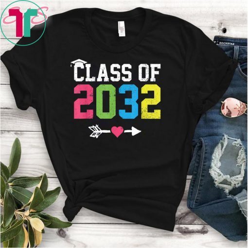 Class Of 2032 Grow With Me Graduation First Day Of School T-Shirt