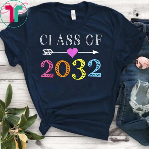 Class Of 2032 Grow With Me Kindergarten First Day Of School T-Shirt