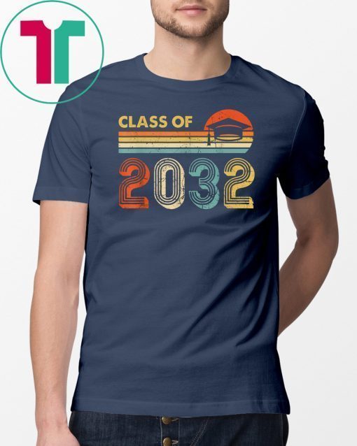 Class Of 2032 Grow With Me Pre-K Graduate Vintage Retro T-Shirt