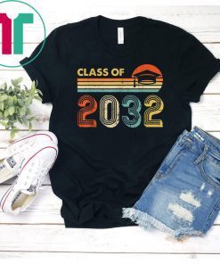 Class Of 2032 Grow With Me Pre-K Graduate Vintage Retro T-Shirt