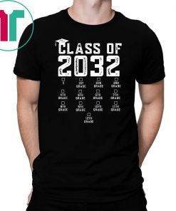 Class of 2032 Grow With Me Shirt With Space For Checkmarks T-Shirt