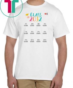 Class of 2032 Grow With Me Shirt With Space For Checkmarks T-Shirts