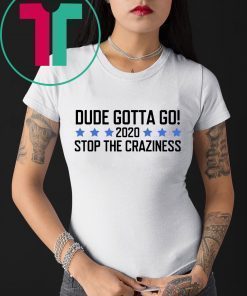 Dude Gotta Go Stop The Craziness 2020 T-Shirt