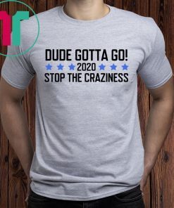 Dude Gotta Go Stop The Craziness 2020 T-Shirt