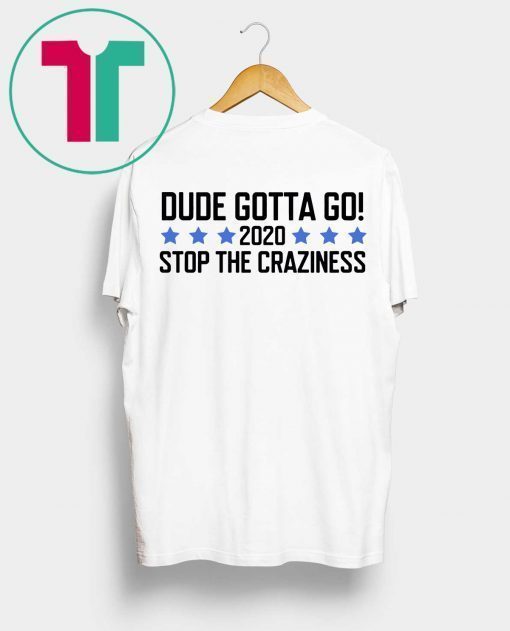 Dude Gotta Go Stop The Craziness 2020 T-Shirt