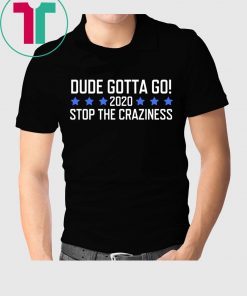 Dude Gotta Go Stop The Craziness 2020 Tee Shirt