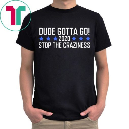 Dude Gotta Go Stop The Craziness 2020 Tee Shirt