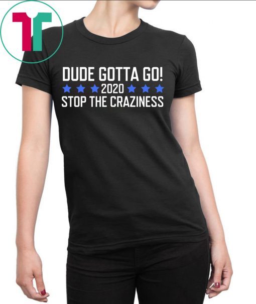 Dude Gotta Go Stop The Craziness 2020 Tee Shirt