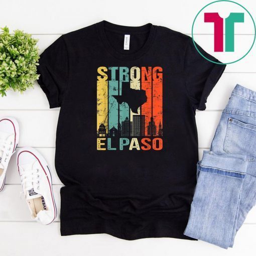 EL Paso Strong City Texas Map Vintage T-shirt T-Shirt
