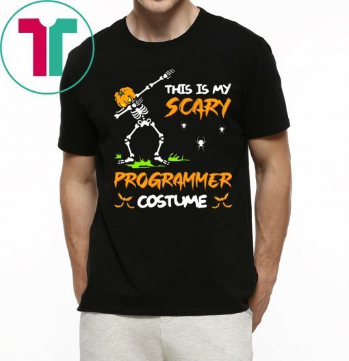 This Is My Scary Programmer Costume Dabbing Skeleton Pumpkin Halloween T-Shirt