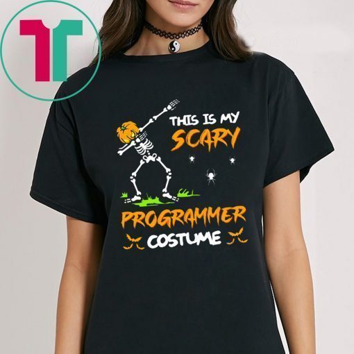 This Is My Scary Programmer Costume Dabbing Skeleton Pumpkin Halloween T-Shirt