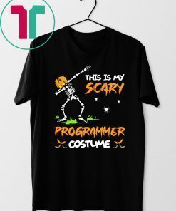 This Is My Scary Programmer Costume Dabbing Skeleton Pumpkin Halloween T-Shirt