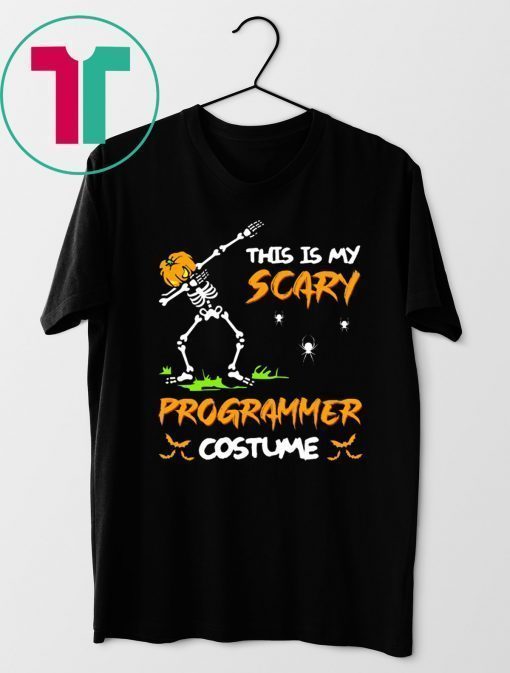 This Is My Scary Programmer Costume Dabbing Skeleton Pumpkin Halloween T-Shirt