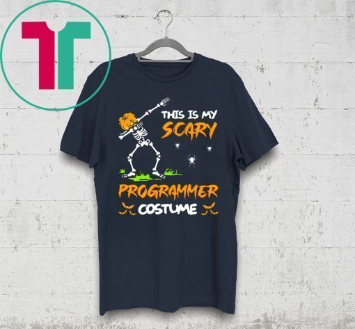 This Is My Scary Programmer Costume Dabbing Skeleton Pumpkin Halloween T-Shirt