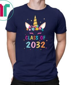 Kid Unicorn First Day Of School Class Of 2032 Grow With Me T-Shirt