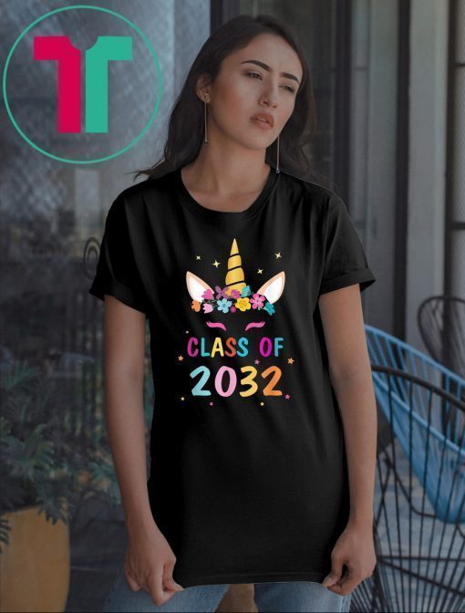 Kid Unicorn First Day Of School Class Of 2032 Grow With Me T-Shirt